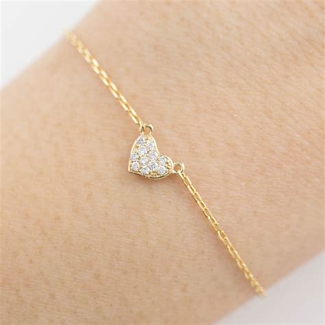 pave heart bracelet